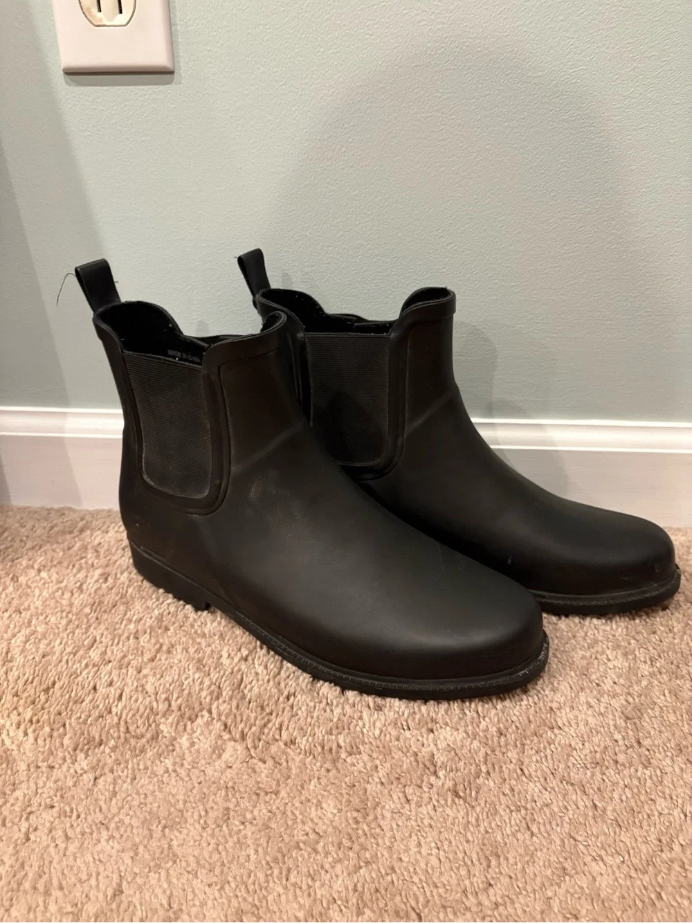 J. Crew Black Chelsea Rain Boots